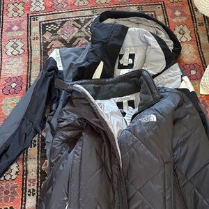 Vintage The North Face Black and Silver inner and outer ski jacket combo